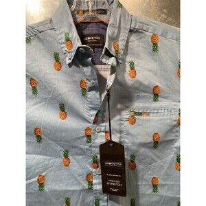 Drill Clothing Geometrix Peached Poplin Stretch S Pineapples NEW  $52. Retail